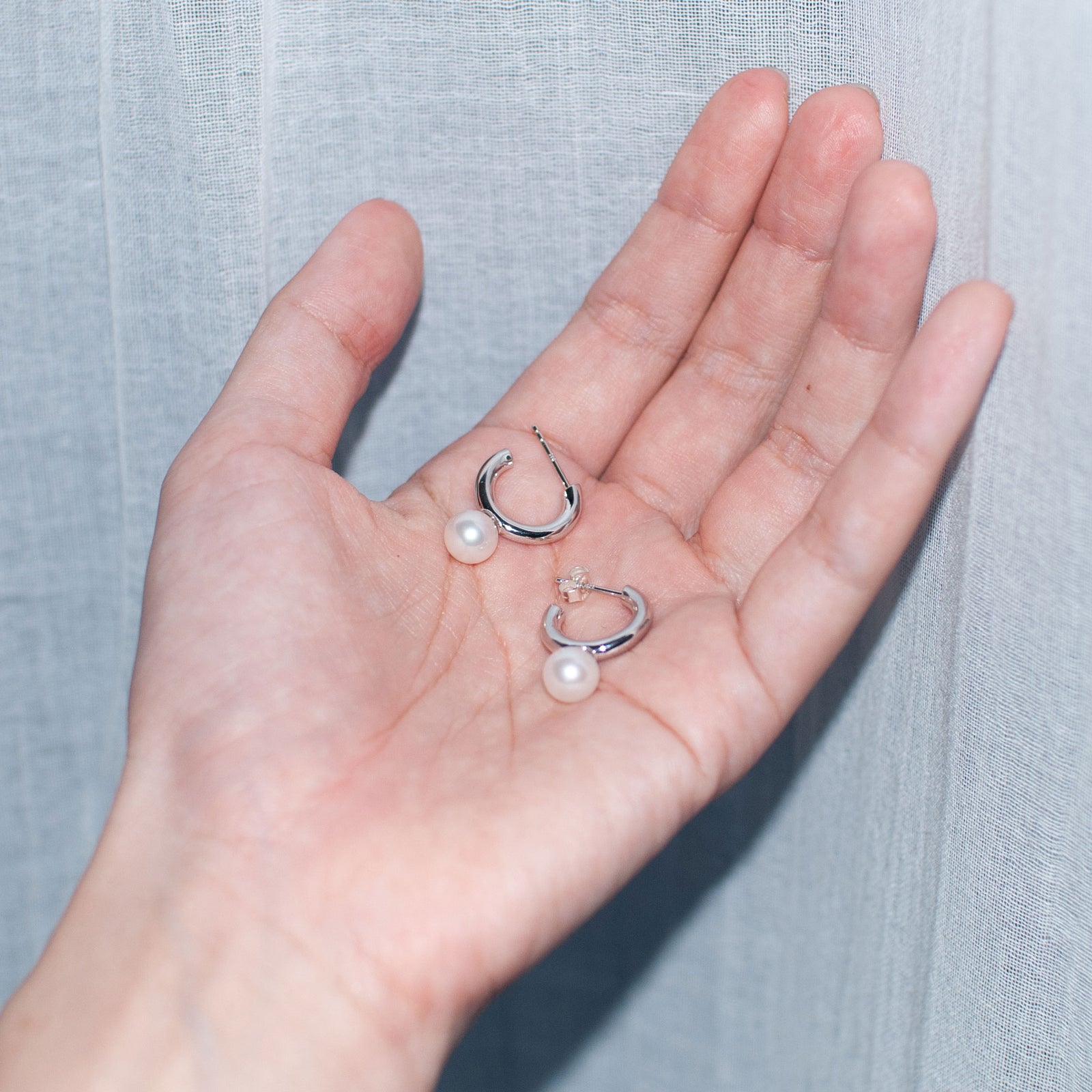 pierce / SV925 hoop - 淡水パール8mm – hatsuyume jewelry&objects