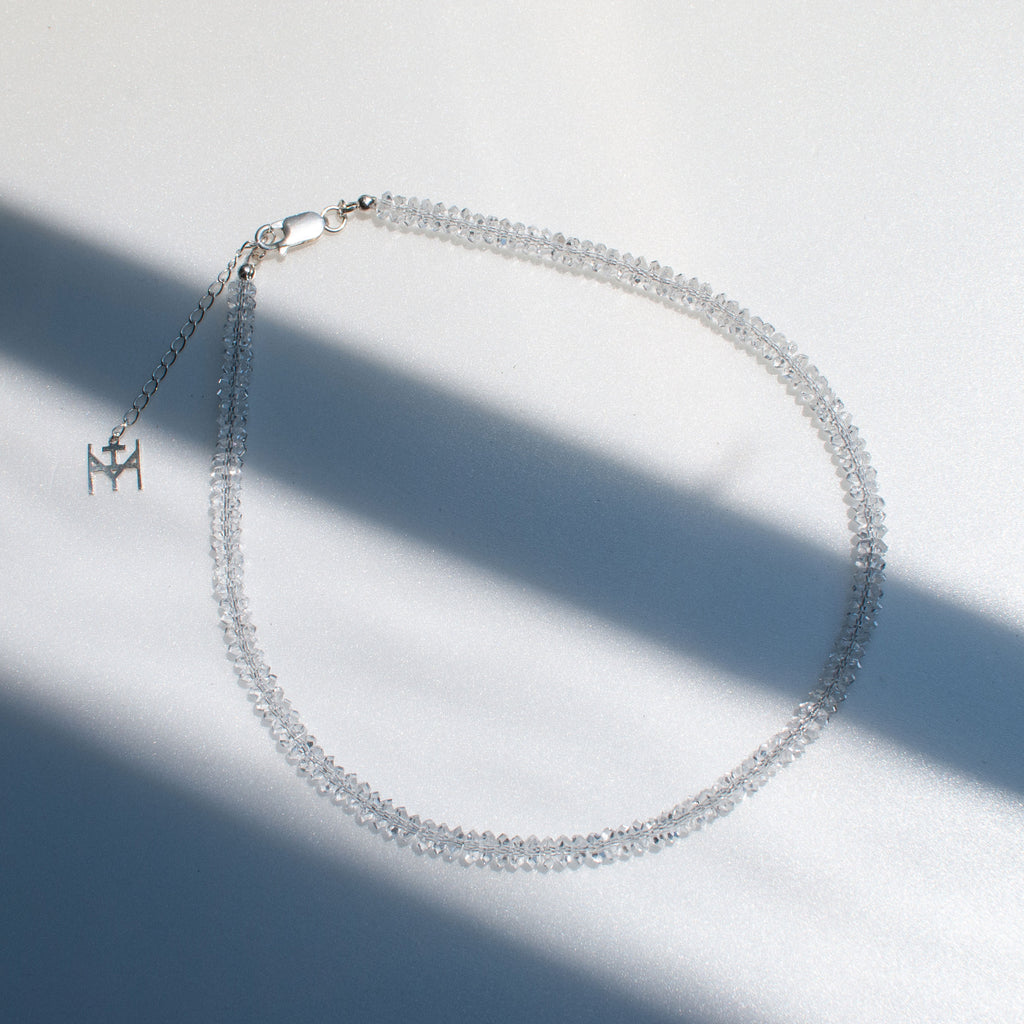 hatsuyume] necklace - beads / SV925 - 20面カット水晶