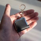 ring pouch / black leather & SV925