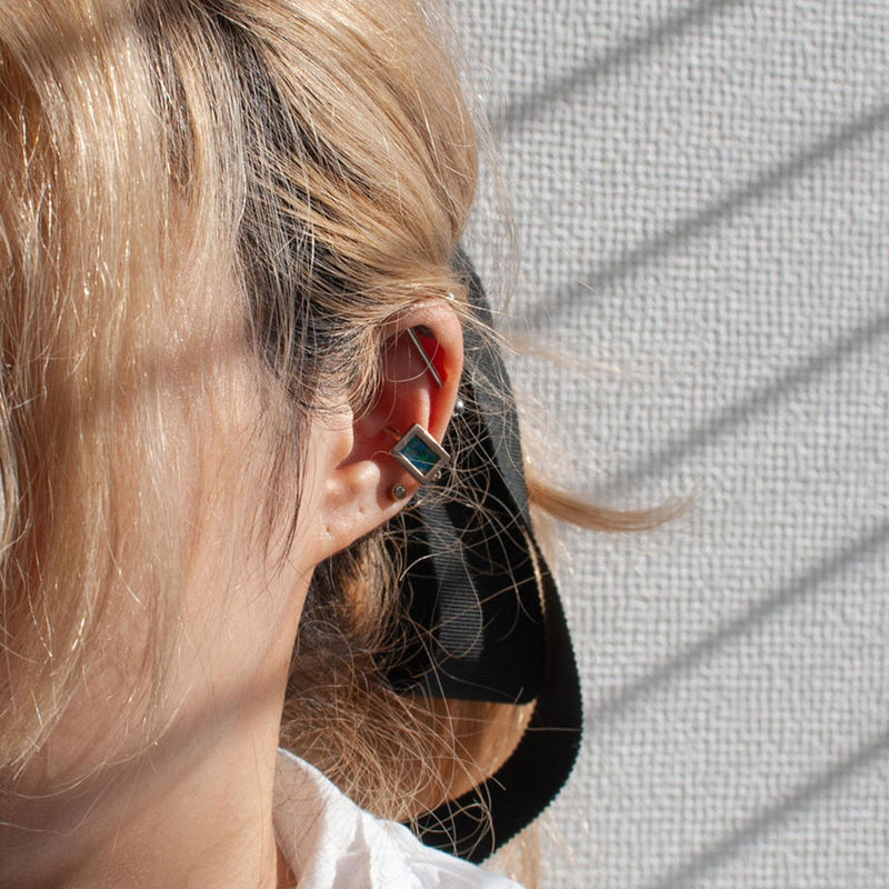 earcuff / K10YG windowframe - モザイクオパール