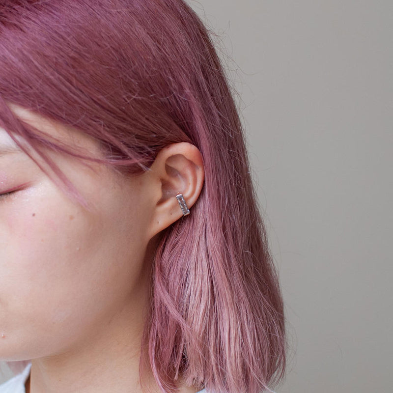 ear cuff / K10YG 1stone - ブラックトルマリンインクオーツ