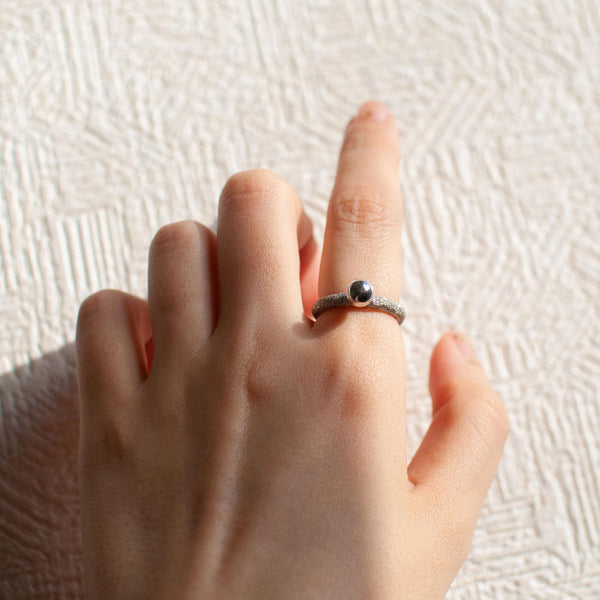 ring / SV925 ball - diamond dust - SD/R