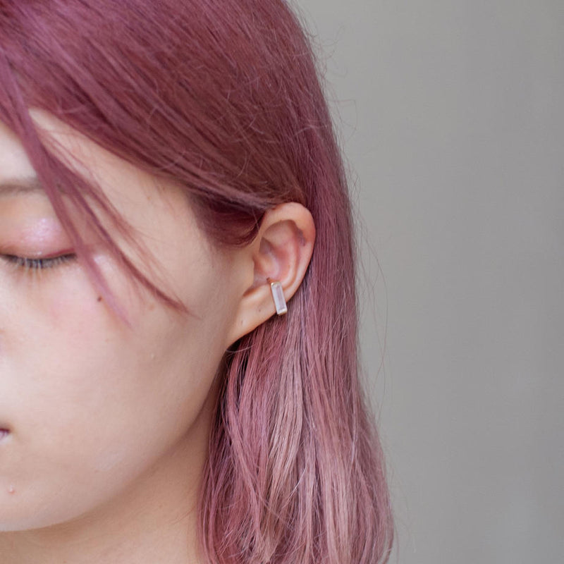 ear cuff/ K10YellowGold - つや消し水晶