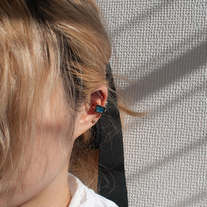 earcuff / K10YG windowframe - モザイクオパール