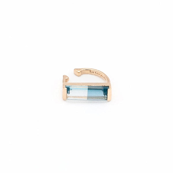 ear cuff (new)/ K10YellowGold - ロンドンブルートパーズ+スカイブルートパーズ