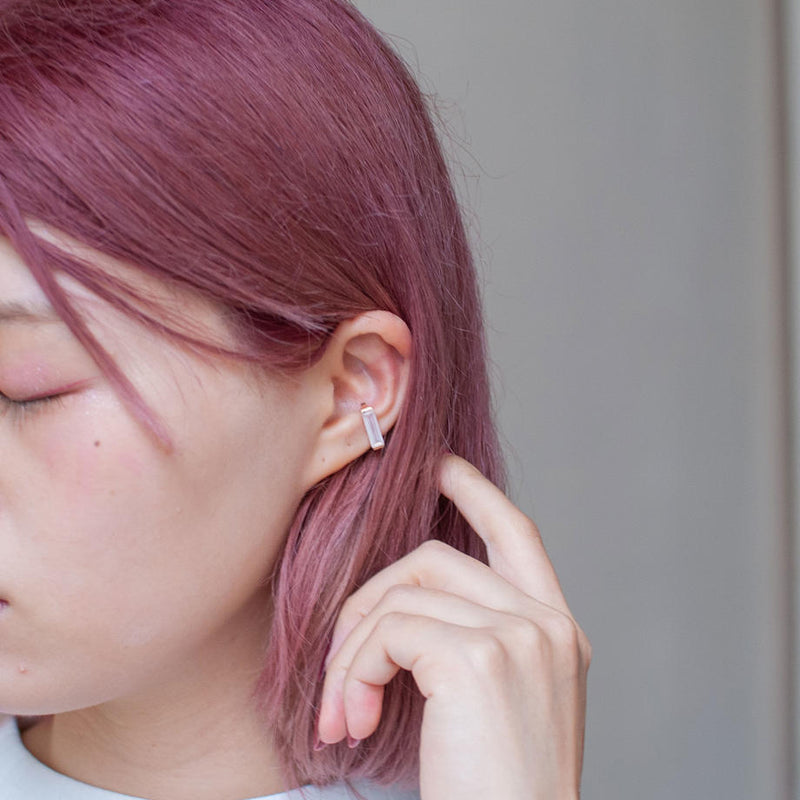 ear cuff/ K10YellowGold - つや消し水晶