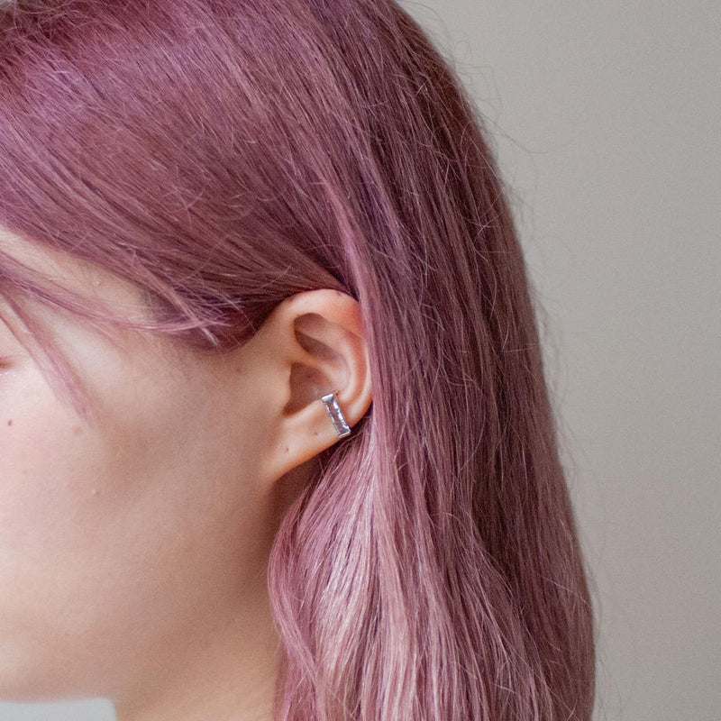 ear cuff / K10YG 1stone - ブラックトルマリンインクオーツ