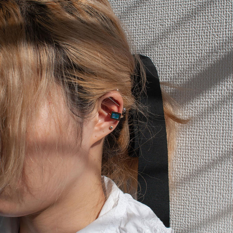 earcuff / K10YG windowframe - モザイクオパール