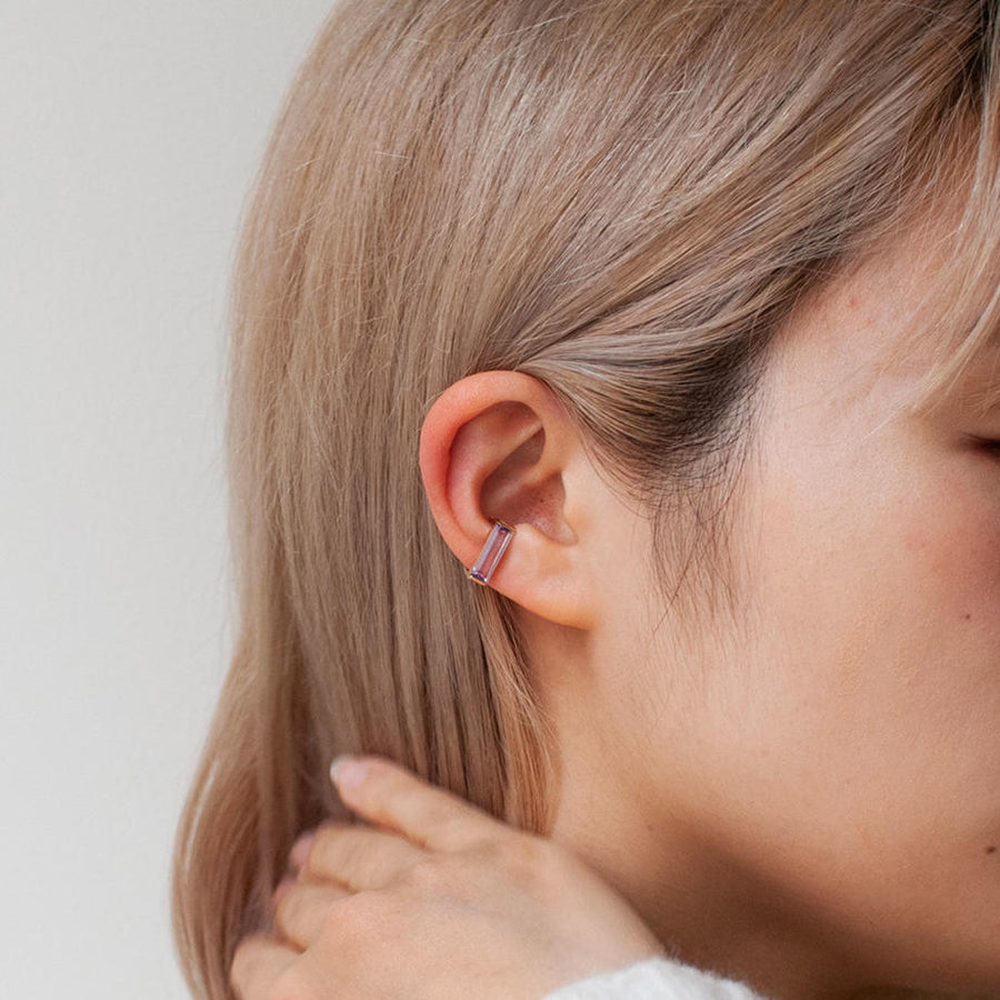 hatsuyume] ear cuff/ K10YG 1stone - ピンクアメジスト